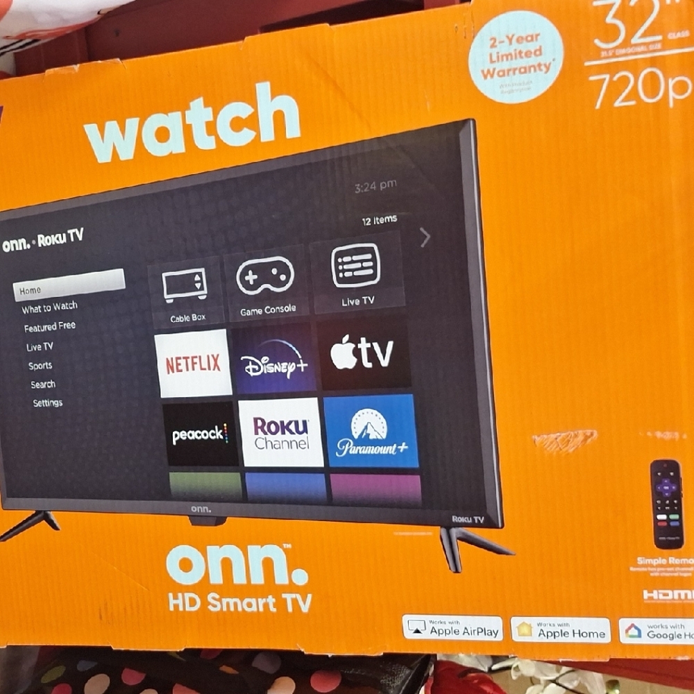 Onn Black HD Smart TV with Roku